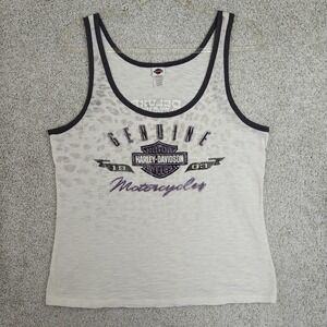 2015 Harley Davidson‎ Motorcycle Womens Tank Top XL White w/Purple Foil Accents